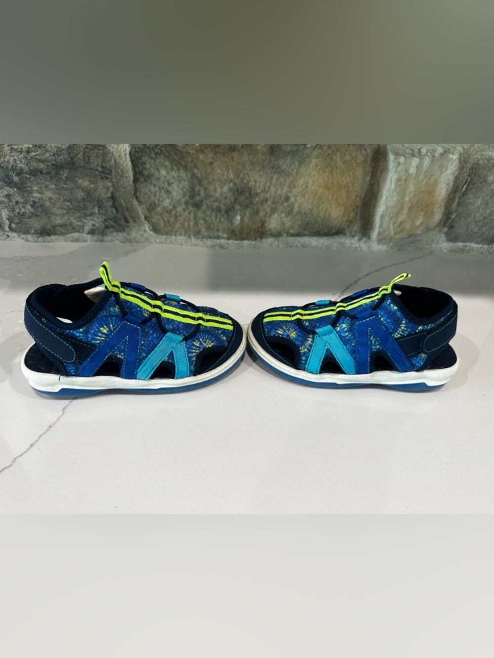 Lands End Water Sandal Little Boys Girls 11 Blue Closed Toe Water Shoes Kids